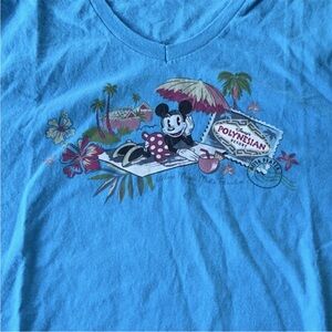 Disney Blue Mickey Mouse Tropical Tee